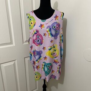 RageOn Lisa Frank Bear Print Rainbow Sleeveless Sleep Shirt Dress Size XL